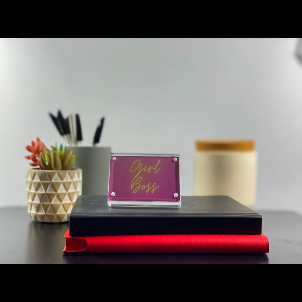 Girl boss desk‎ plate/ home decor